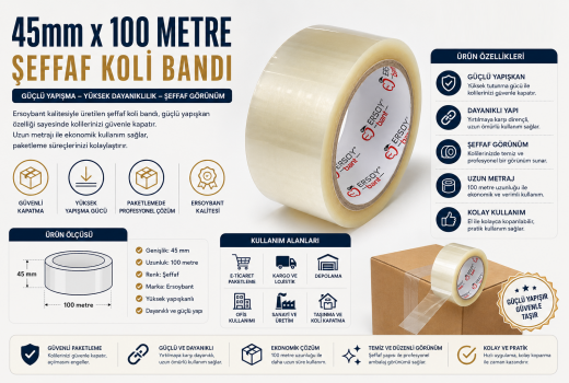 45mm x 100 Metre Şeffaf Koli Bandı Nedir?