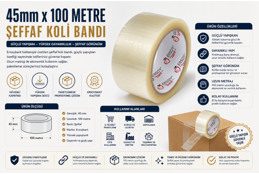 45mm x 100 Metre Şeffaf Koli Bandı Nedir?