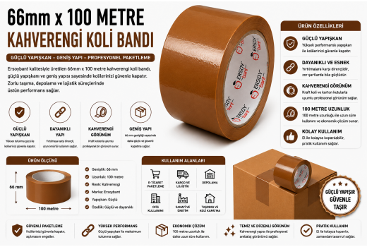 66mm x 100 Metre Kahverengi Koli Bandı Nedir?
