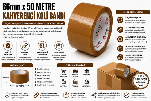 66mm x 50 Metre Kahverengi Koli Bandı Nedir?