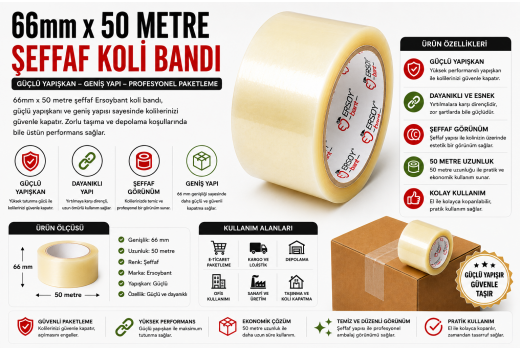 66mm x 50 Metre Şeffaf Koli Bandı Nedir?