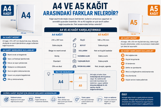 A4 ve A5 Kağıt Arasındaki Farklar Nelerdir?
