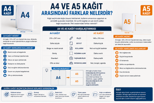 A4 ve A5 Kağıt Arasındaki Farklar Nelerdir?