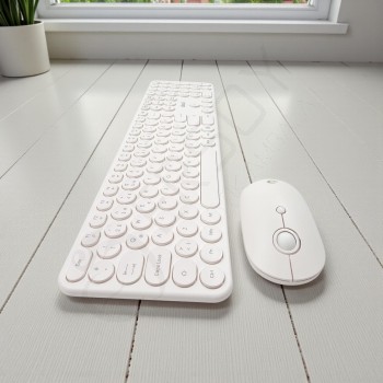 Daxi MK250 Elegance Combo Full-Sıze 2.4GHz Wıreless Keyboard & Mouse Beyaz