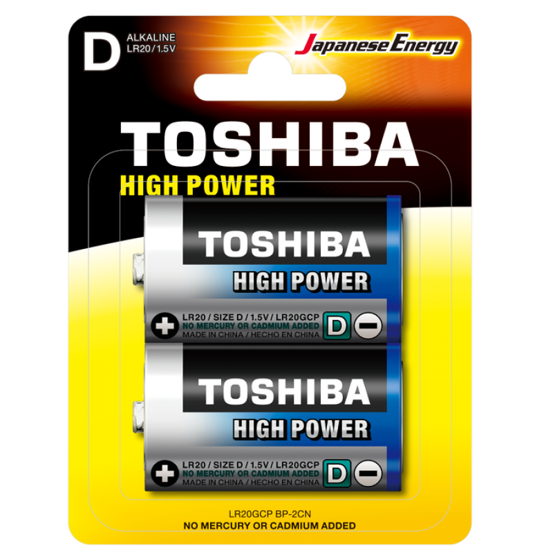 Toshıba LR20 Hıgh Power Büyük Pil 2'li Toshıba LR20 Hıgh Power Büyük Pil 2'li